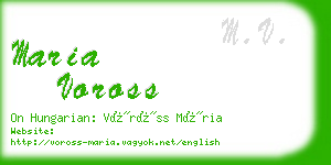 maria voross business card